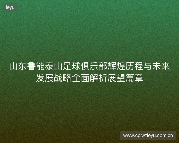 山东鲁能泰山足球俱乐部辉煌历程与未来发展战略全面解析展望篇章 山东鲁能泰山足球俱乐部辉煌历程与未来发展战略全面解析展望篇章
