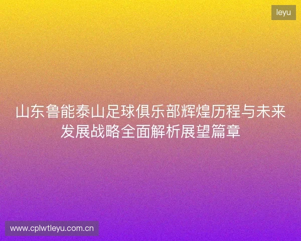 山东鲁能泰山足球俱乐部辉煌历程与未来发展战略全面解析展望篇章 山东鲁能泰山足球俱乐部辉煌历程与未来发展战略全面解析展望篇章