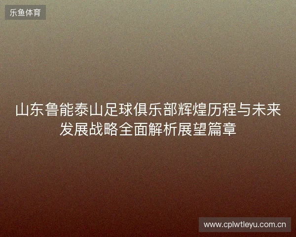 山东鲁能泰山足球俱乐部辉煌历程与未来发展战略全面解析展望篇章 山东鲁能泰山足球俱乐部辉煌历程与未来发展战略全面解析展望篇章